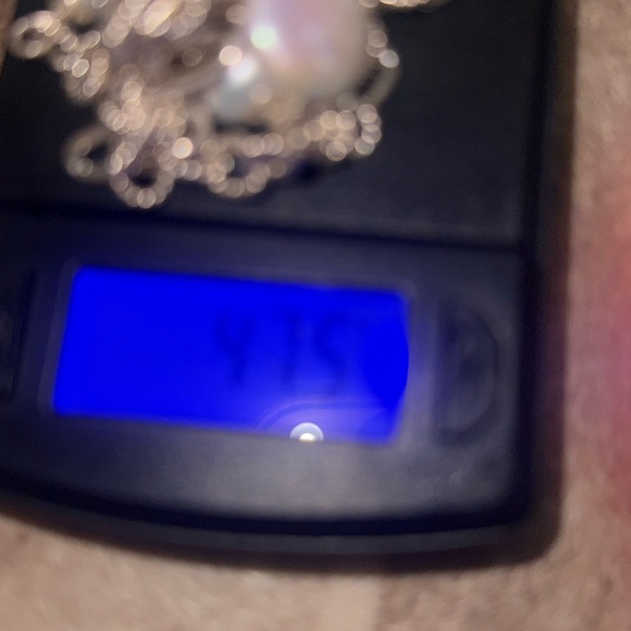 Vintage 925 sterling silver real White Pearl chain link Necklace - Picture 9 of 12